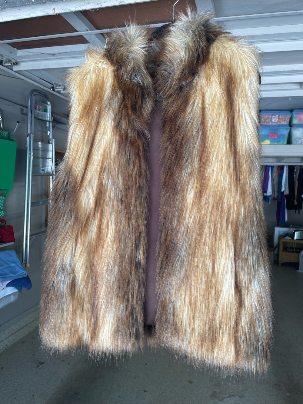 Girls Faux Fur Vest in Golden Brown - Luxurious Layer